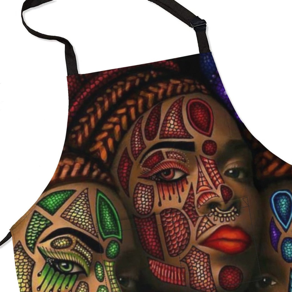 African Culture Artwork Apron - Black Pearl 1