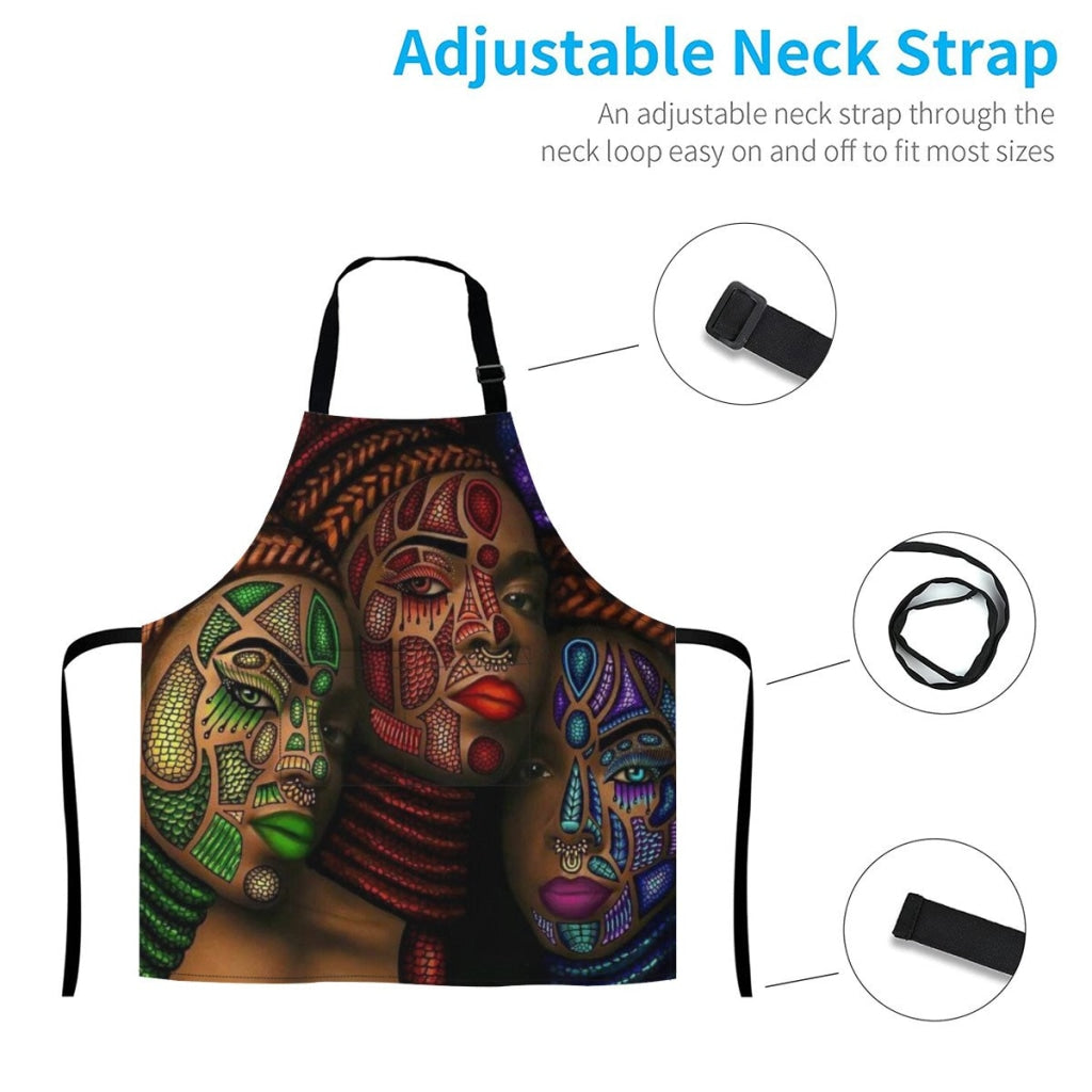 African Culture Artwork Apron - Black Pearl 1