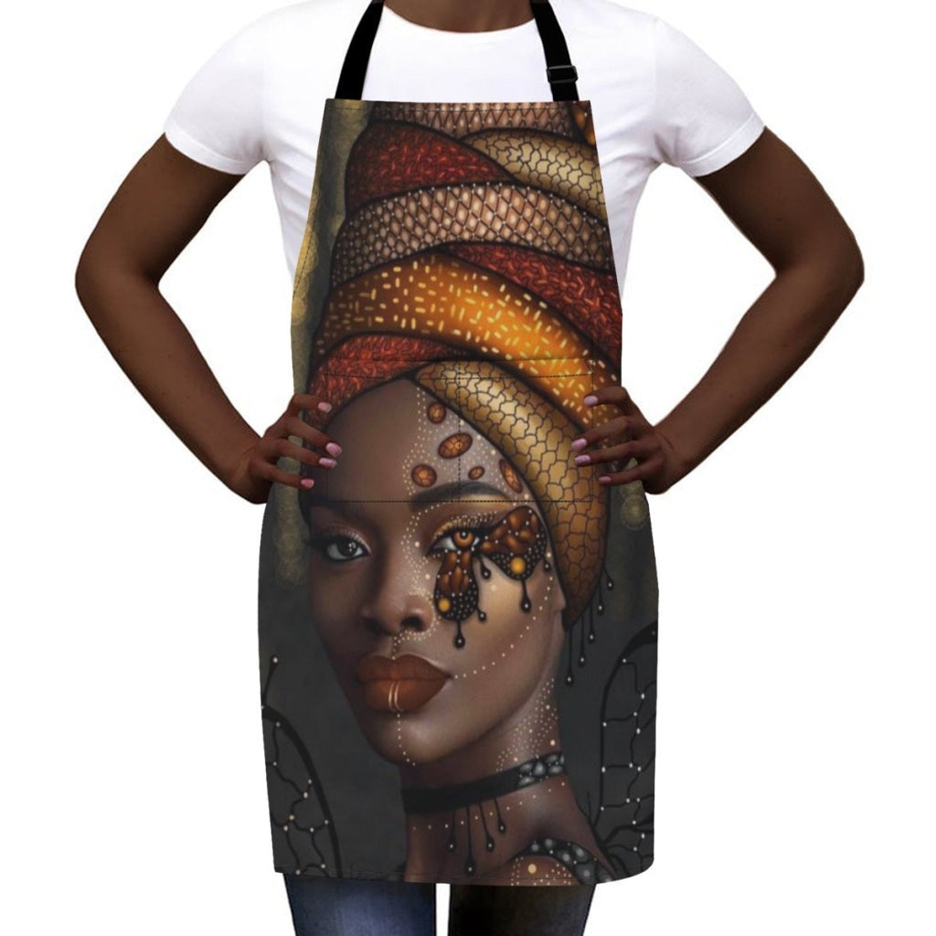 African Culture Artwork Apron - Black Pearl 3