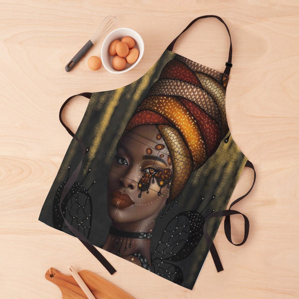 African Culture Artwork Apron - Black Pearl 3