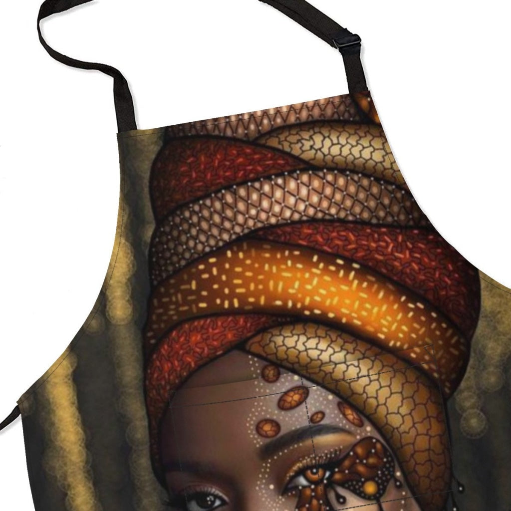 African Culture Artwork Apron - Black Pearl 3