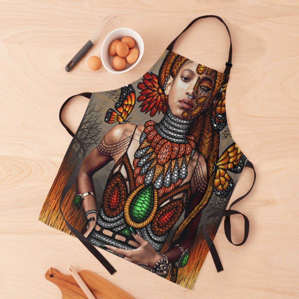 African Culture Artwork Apron - Black Pearl 4