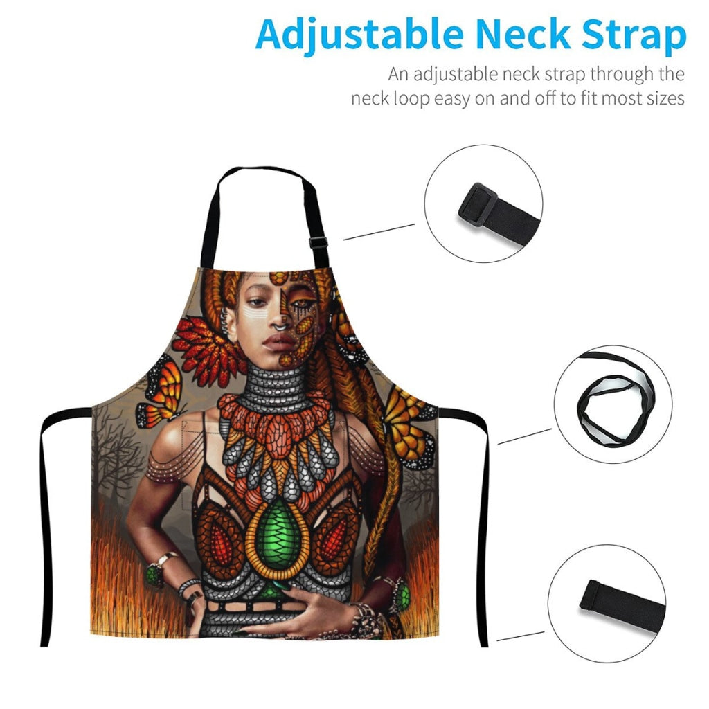 African Culture Artwork Apron - Black Pearl 4