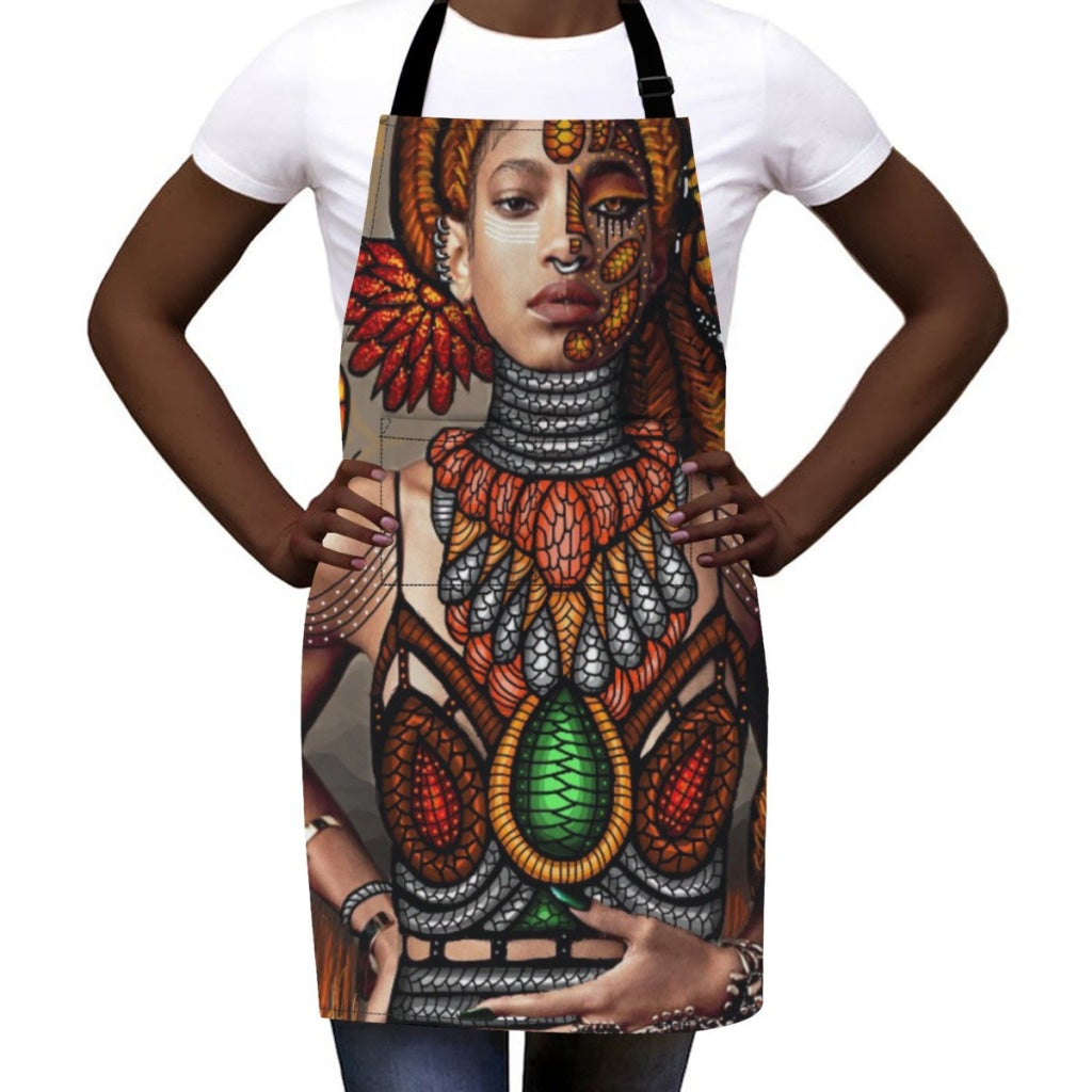 African Culture Artwork Apron - Black Pearl 4