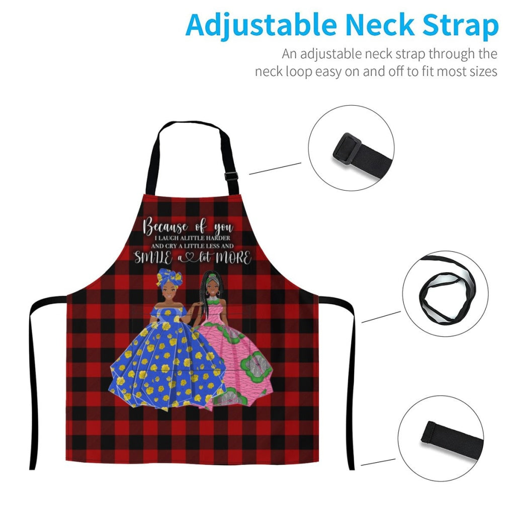 Afro Art Apron For Sistas Cuz Of U -2 Sisters