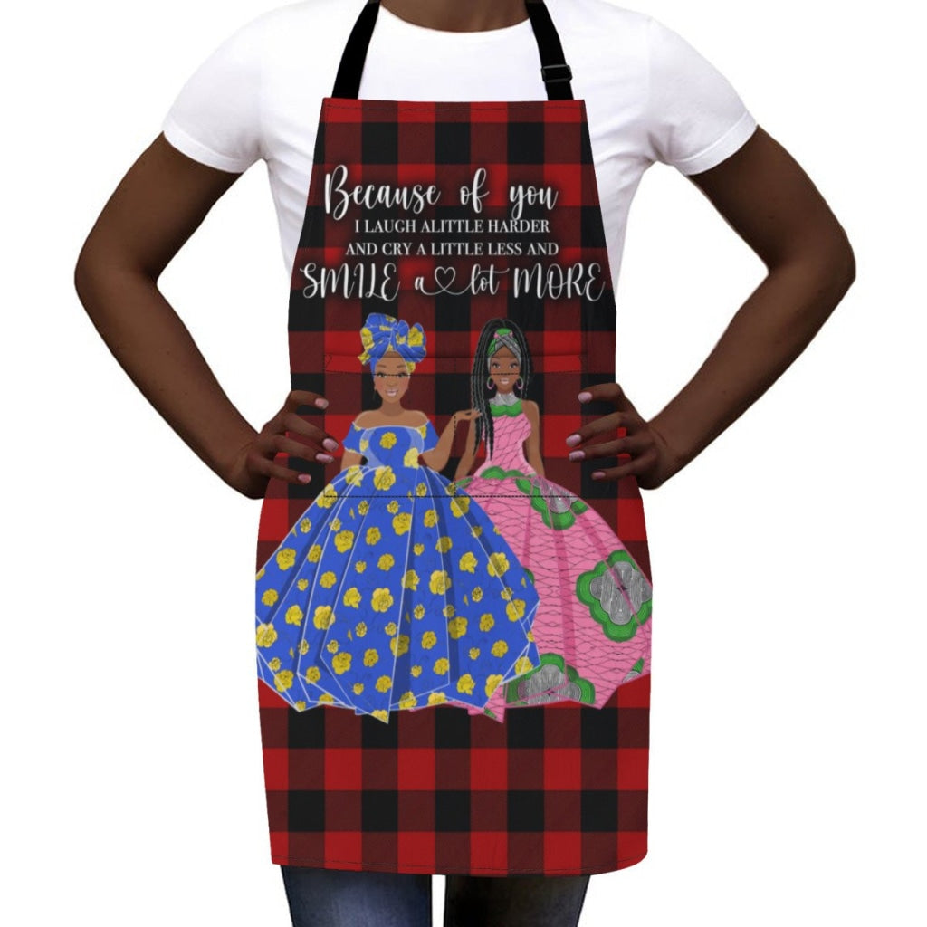 Afro Art Apron For Sistas Cuz Of U -2 Sisters