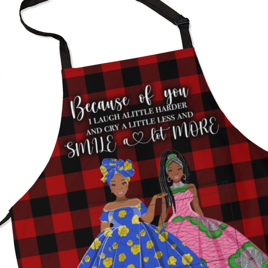 Afro Art Apron For Sistas Cuz Of U -2 Sisters