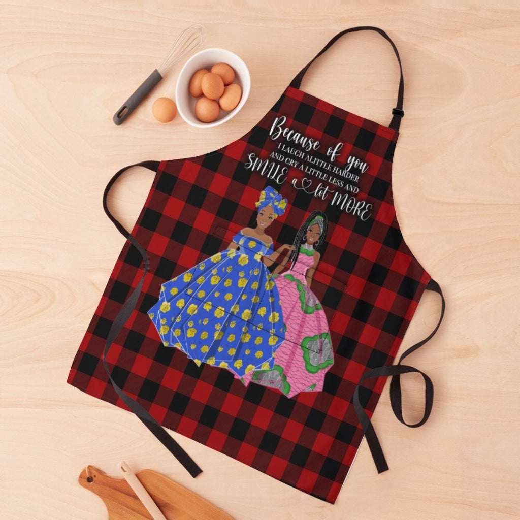 Afro Art Apron For Sistas Cuz Of U -2 Sisters