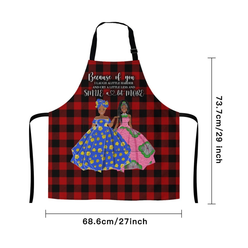 Afro Art Apron For Sistas Cuz Of U -2 Sisters