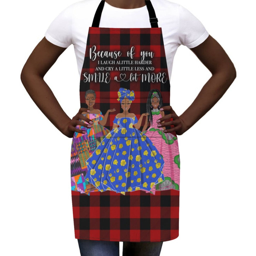 Afro Art Apron For Sistas Cuz Of U -3 Sisters