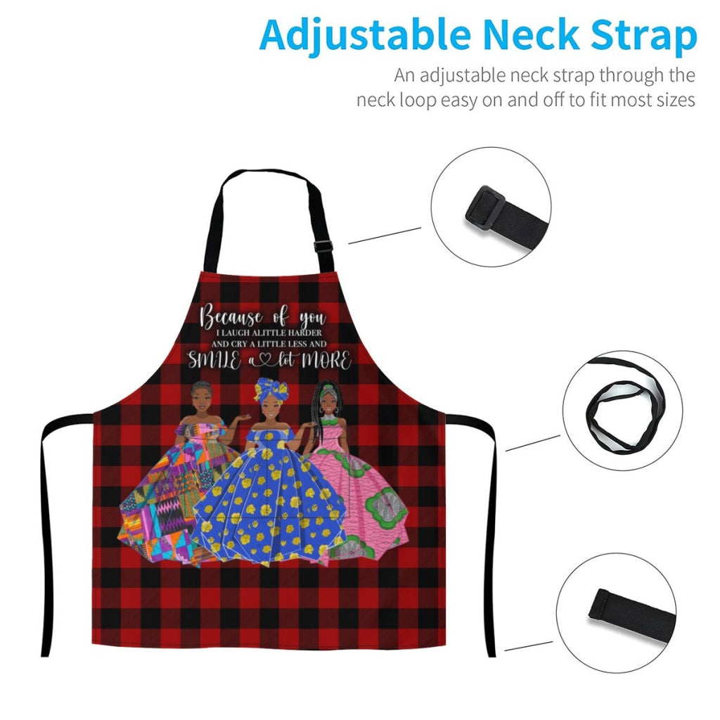 Afro Art Apron For Sistas Cuz Of U -3 Sisters