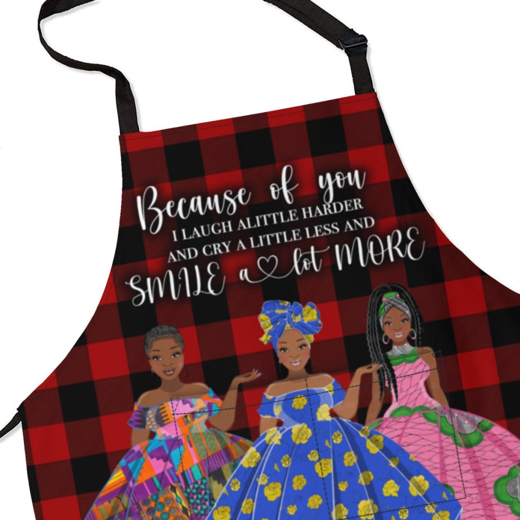 Afro Art Apron For Sistas Cuz Of U -3 Sisters