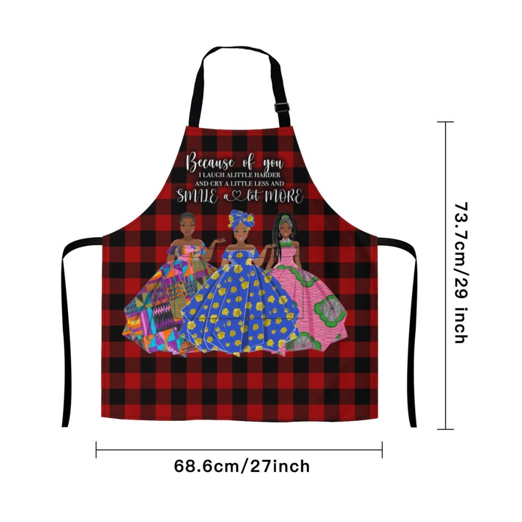 Afro Art Apron For Sistas Cuz Of U -3 Sisters