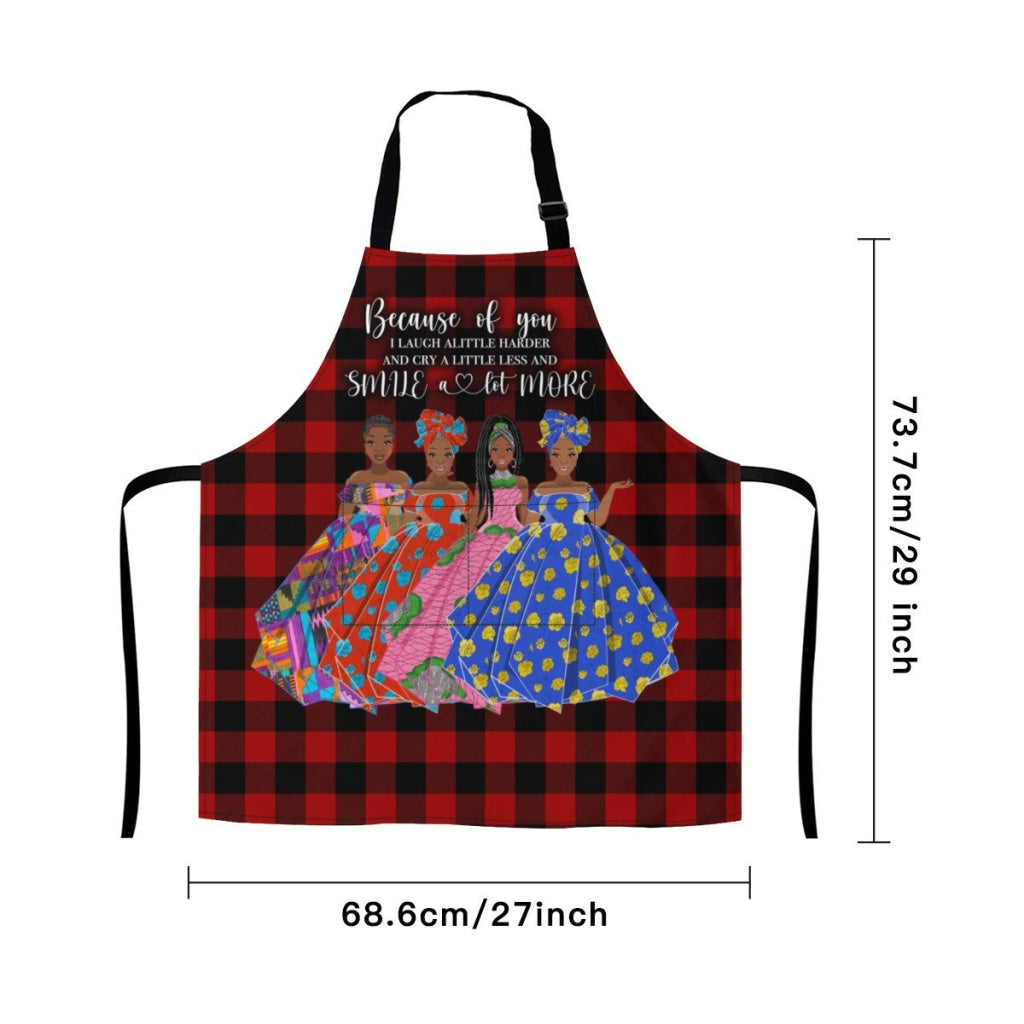 Afro Art Apron For Sistas Cuz Of U -4 Sisters