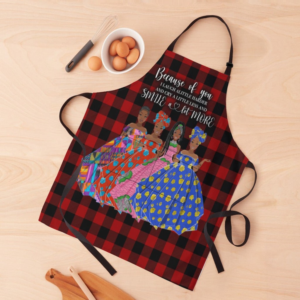 Afro Art Apron For Sistas Cuz Of U -4 Sisters