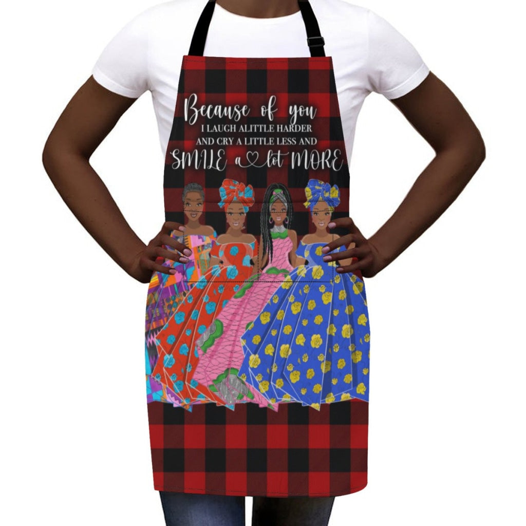 Afro Art Apron For Sistas Cuz Of U -4 Sisters