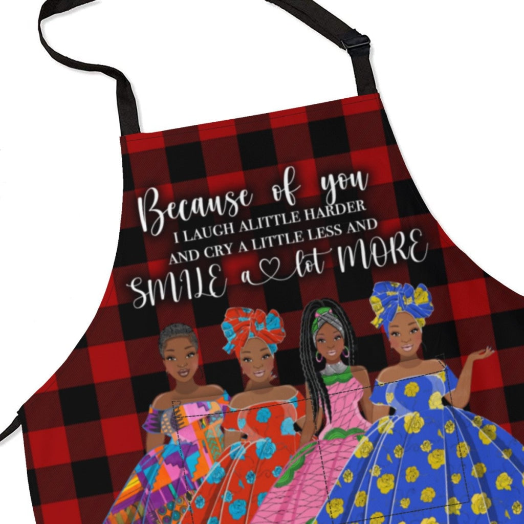 Afro Art Apron For Sistas Cuz Of U -4 Sisters