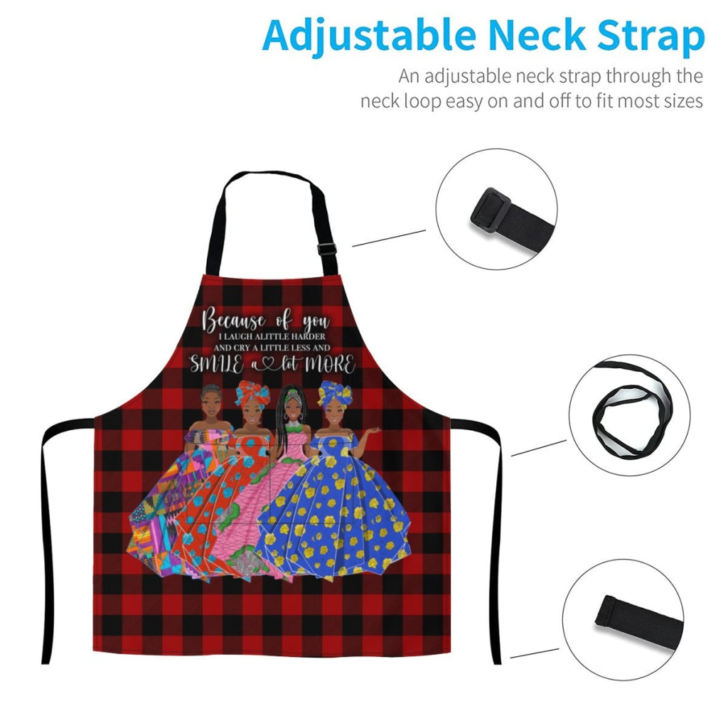 Afro Art Apron For Sistas Cuz Of U -4 Sisters