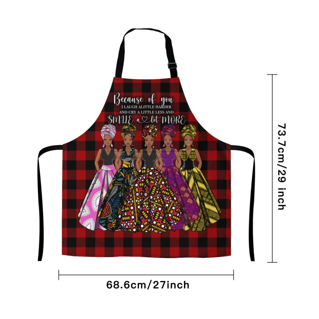 Afro Art Apron For Sistas Cuz Of U -5 Sisters