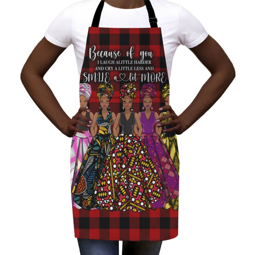 Afro Art Apron For Sistas Cuz Of U -5 Sisters