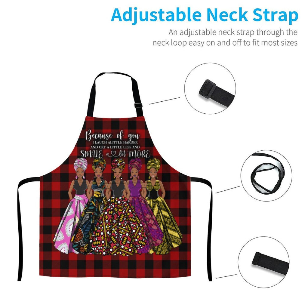 Afro Art Apron For Sistas Cuz Of U -5 Sisters