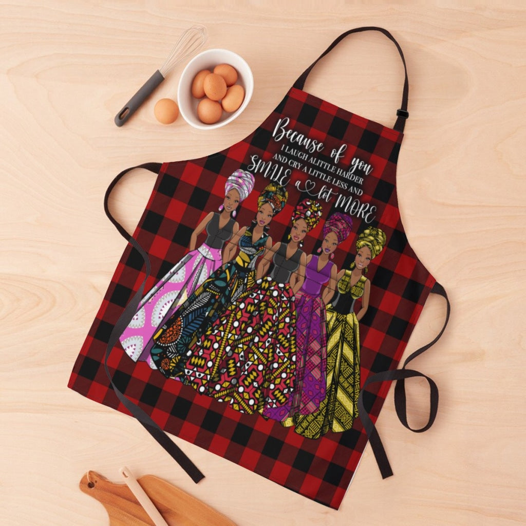 Afro Art Apron For Sistas Cuz Of U -5 Sisters