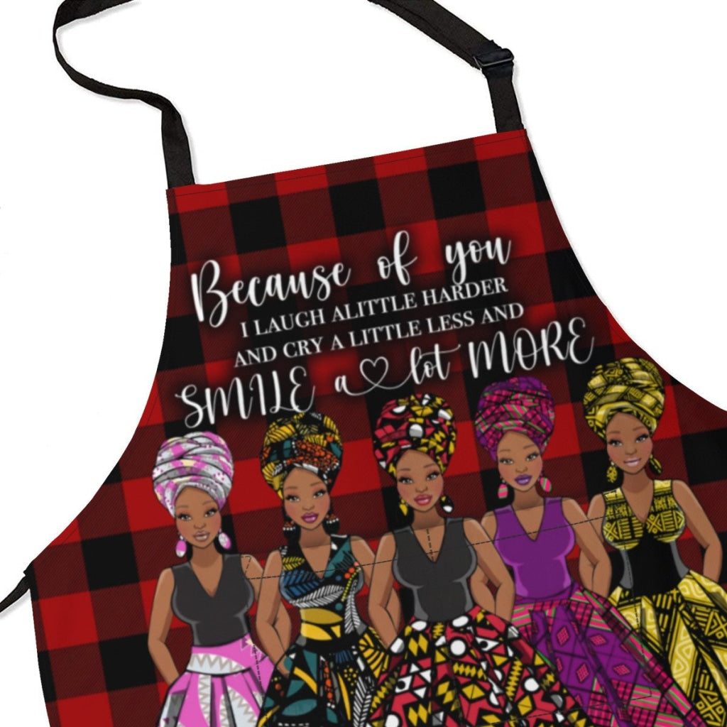 Afro Art Apron For Sistas Cuz Of U -5 Sisters