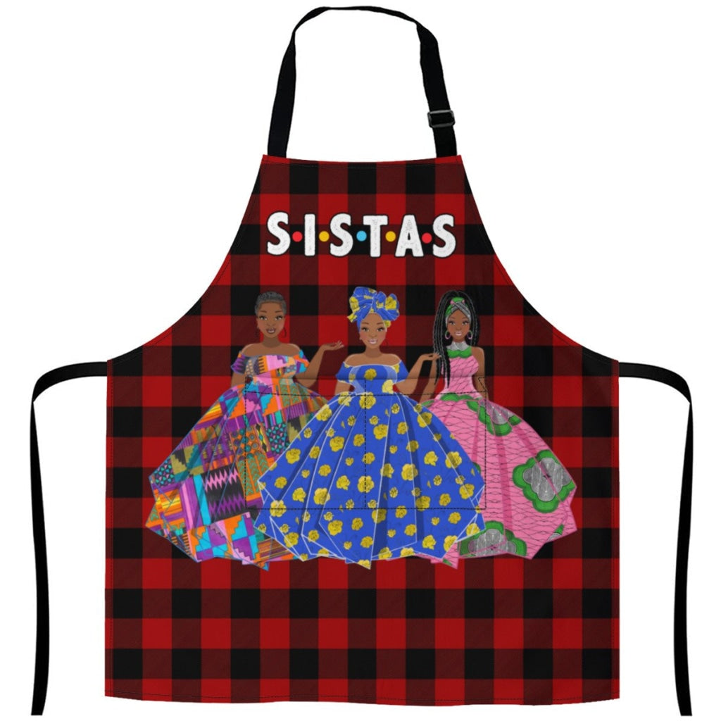 Afro Art Apron Sistas - 3Sisters White / One Size