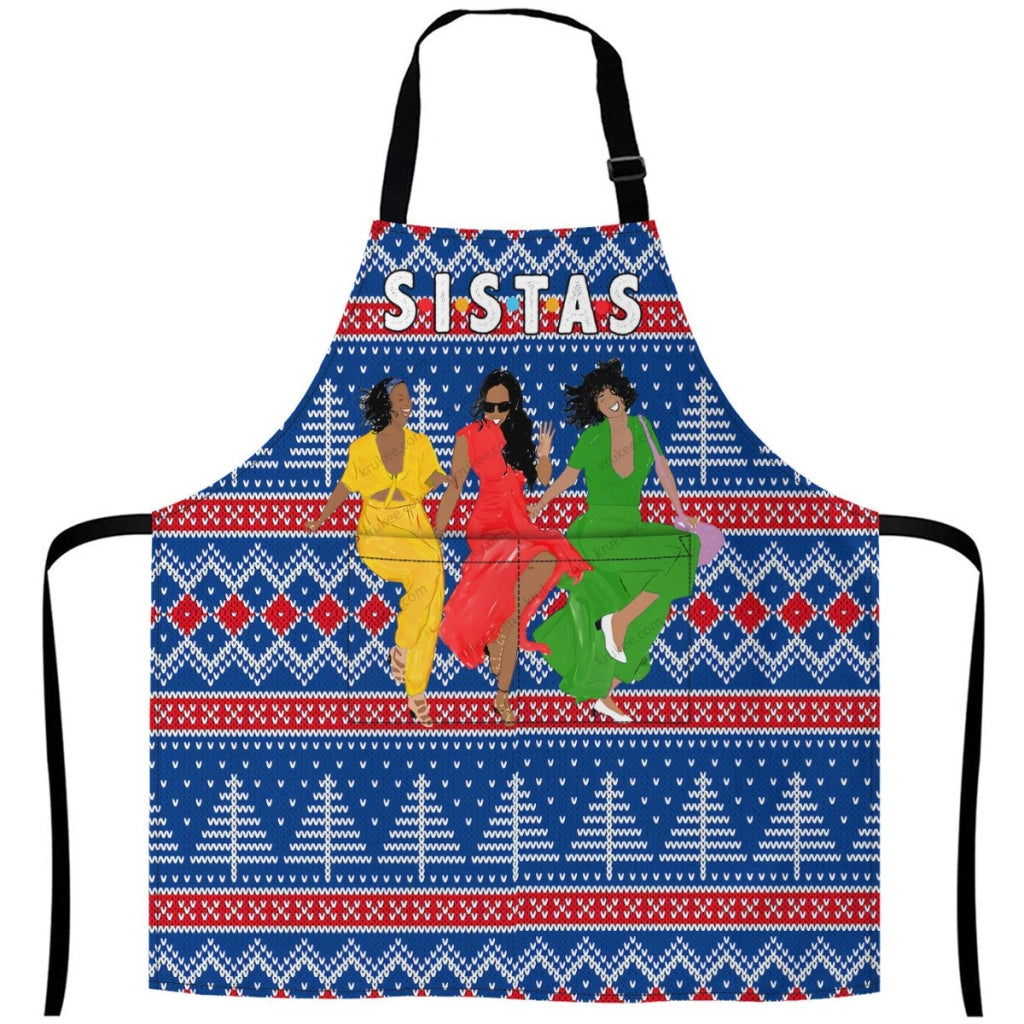 Christmas Apron For Sistas 27Inch X 29Inch