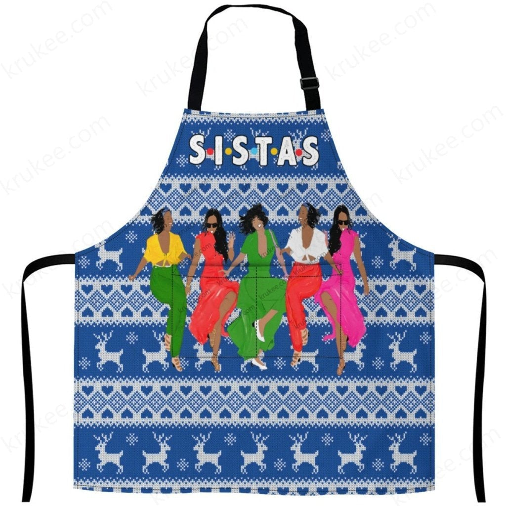 Christmas Reindeer Apron For Sistas 27Inch X 29Inch / 5