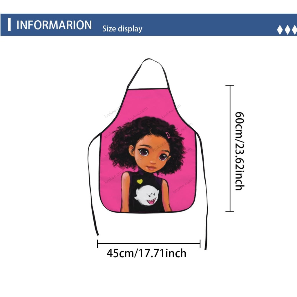 Cute Black Girl Printed Kids Apron