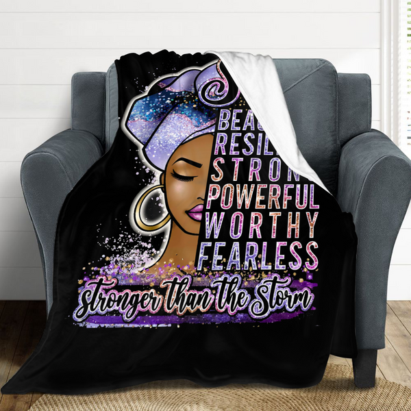 African artwork flannel blanket - She Is Beautiful