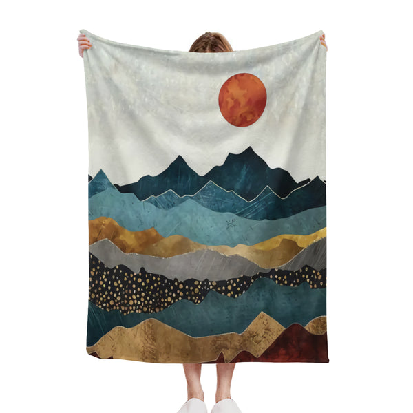 African artwork Sherpa blanket - Sun