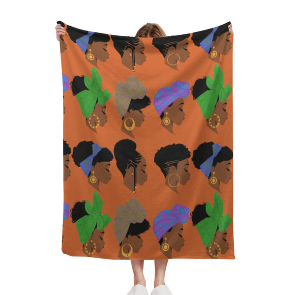 African artwork Sherpa blanket - Girls