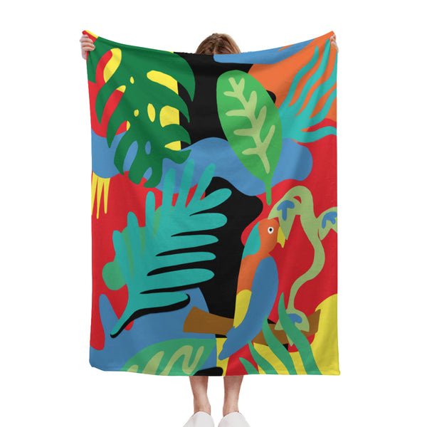 African artwork Sherpa blanket - Morning