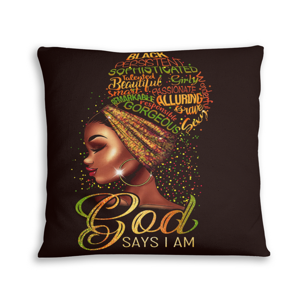 African artwork pillow - God Say Im