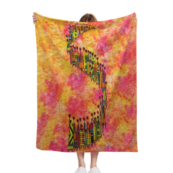 African artwork Sherpa blanket - Road