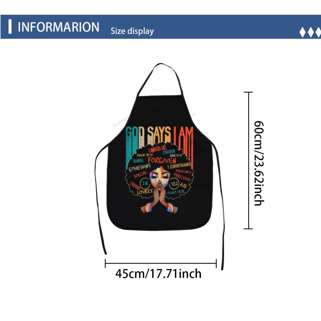 God Say I Am Printed Kids Apron