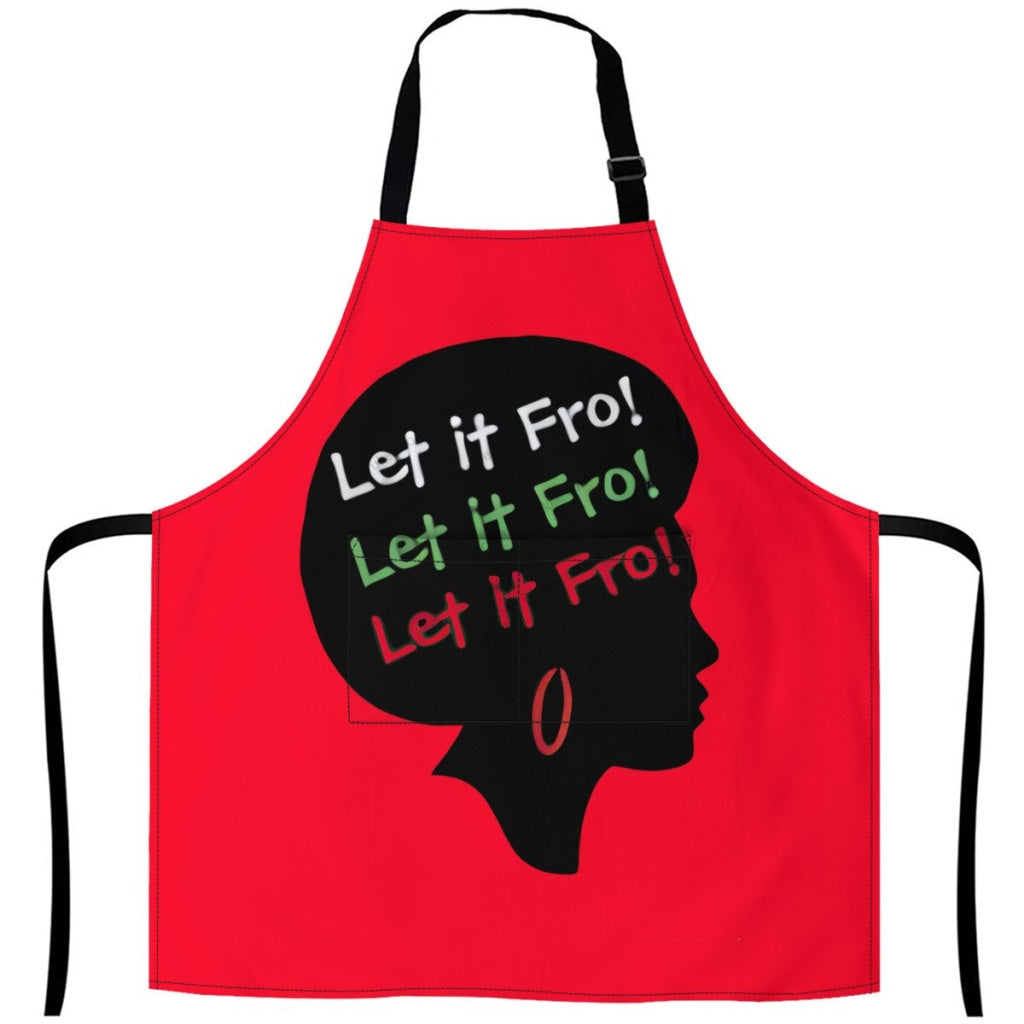 Let It Fro Printed Apron White / One Size