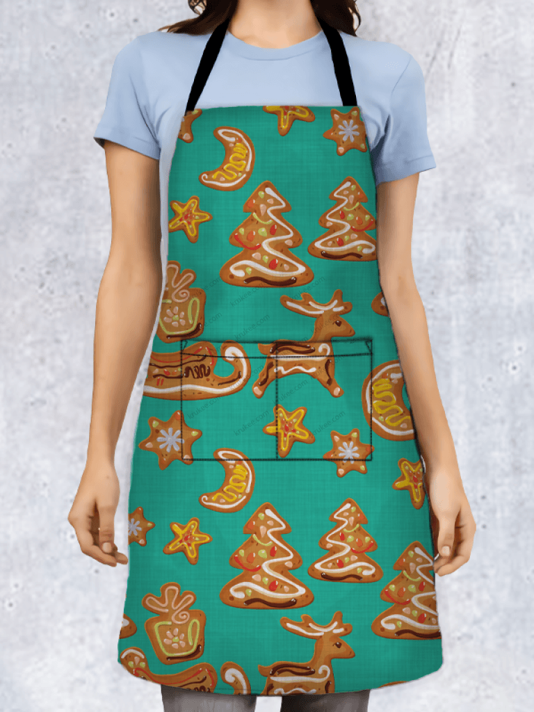 Moon Star And Christmas Tree Apron