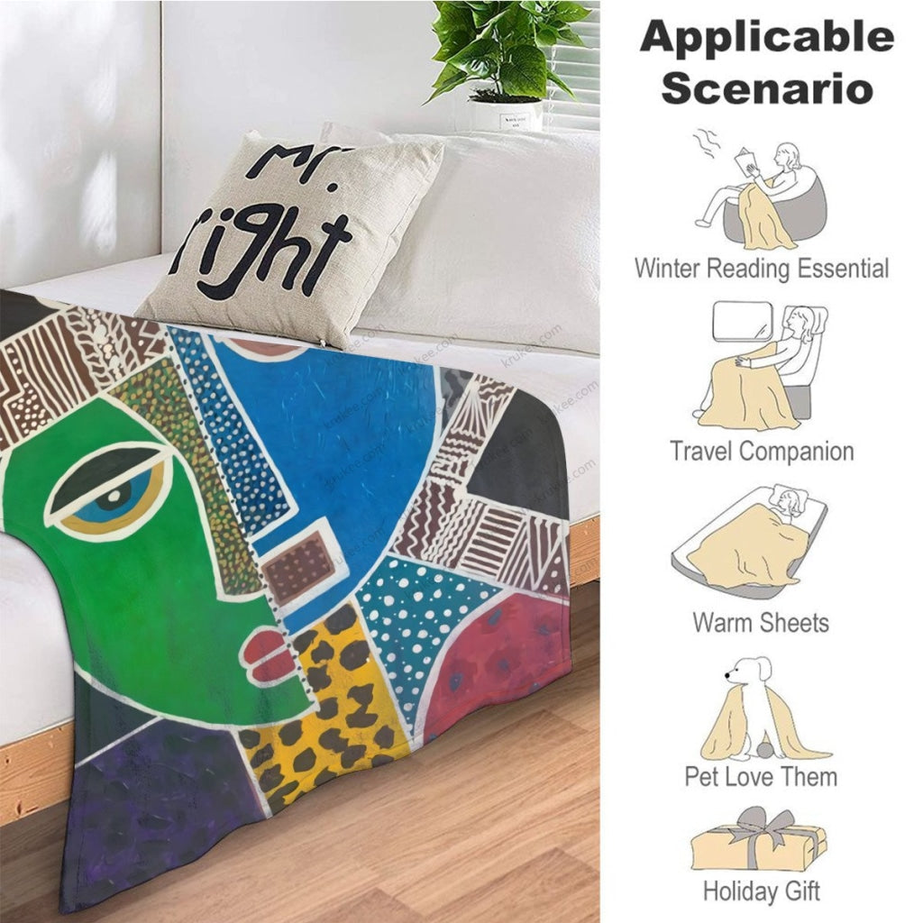 Passa - Contemporary African Artwork Apronfleece Blanket