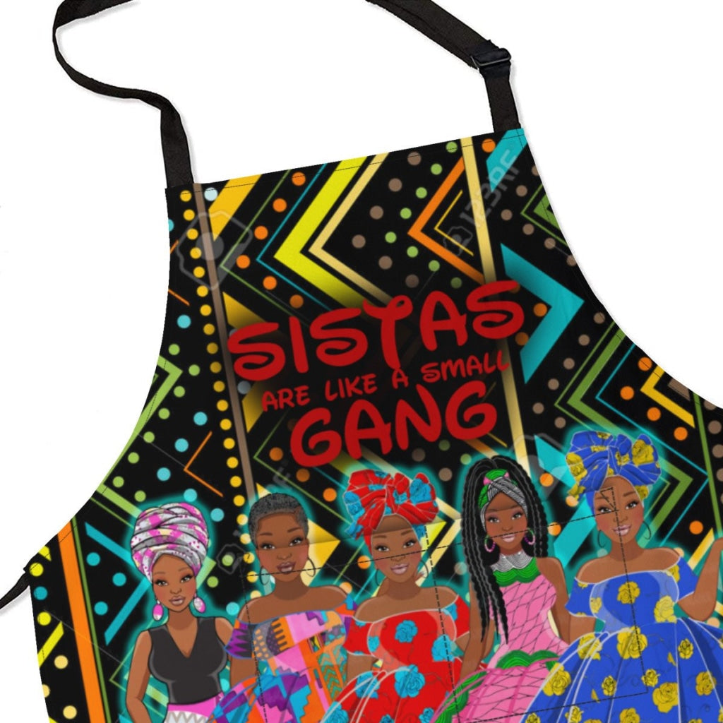 Sistas Are Like A Small Gang - Line Mud Cloth Bg 5-Sisiters