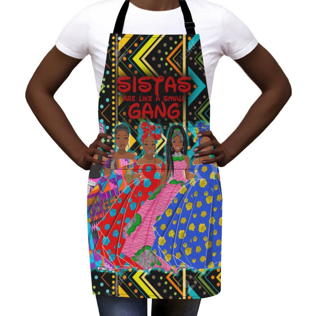 Sistas Are Like A Small Gang - Line Mud Cloth Bg 5-Sisiters