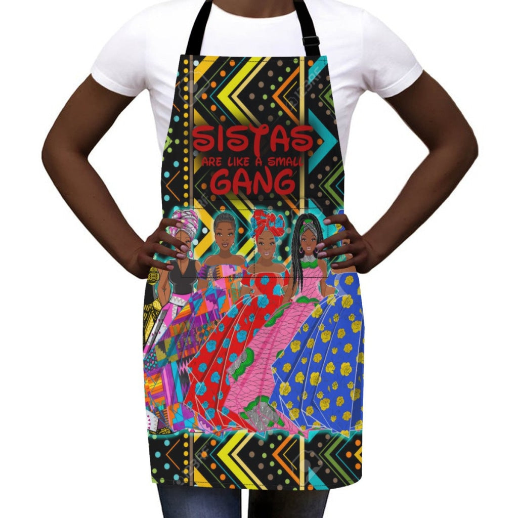 Sistas Are Like A Small Gang - Line Mud Cloth Bg 6-Sisiters