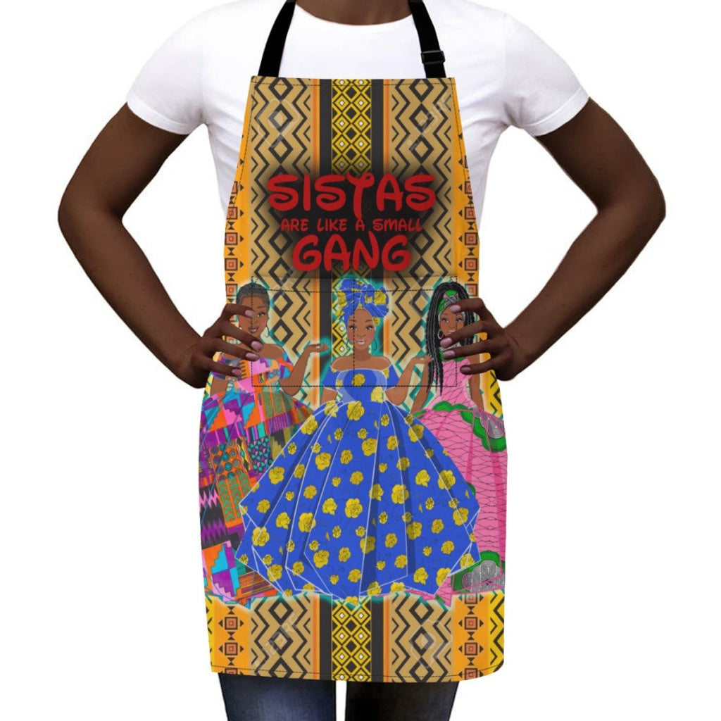 Sistas Are Like A Small Gang - Mud Cloth Bg 3-Sisiters