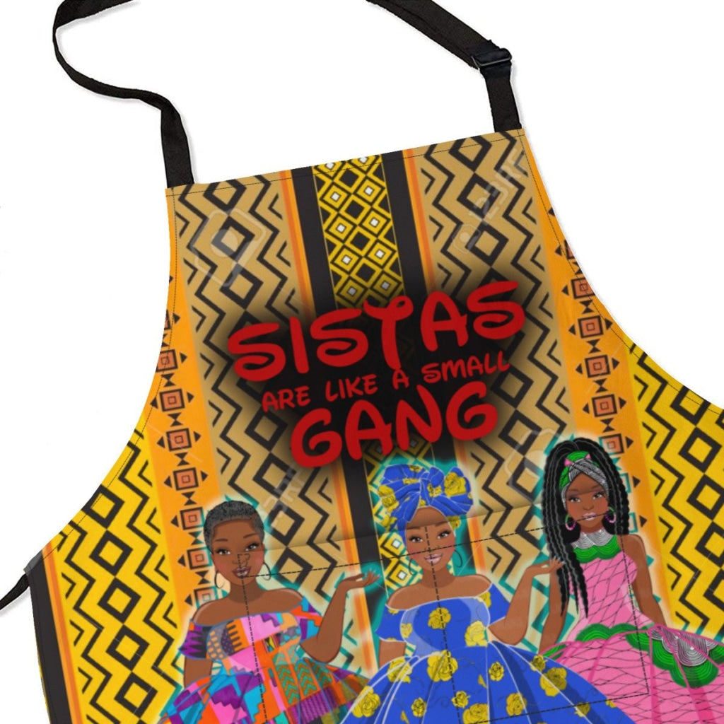 Sistas Are Like A Small Gang - Mud Cloth Bg 3-Sisiters