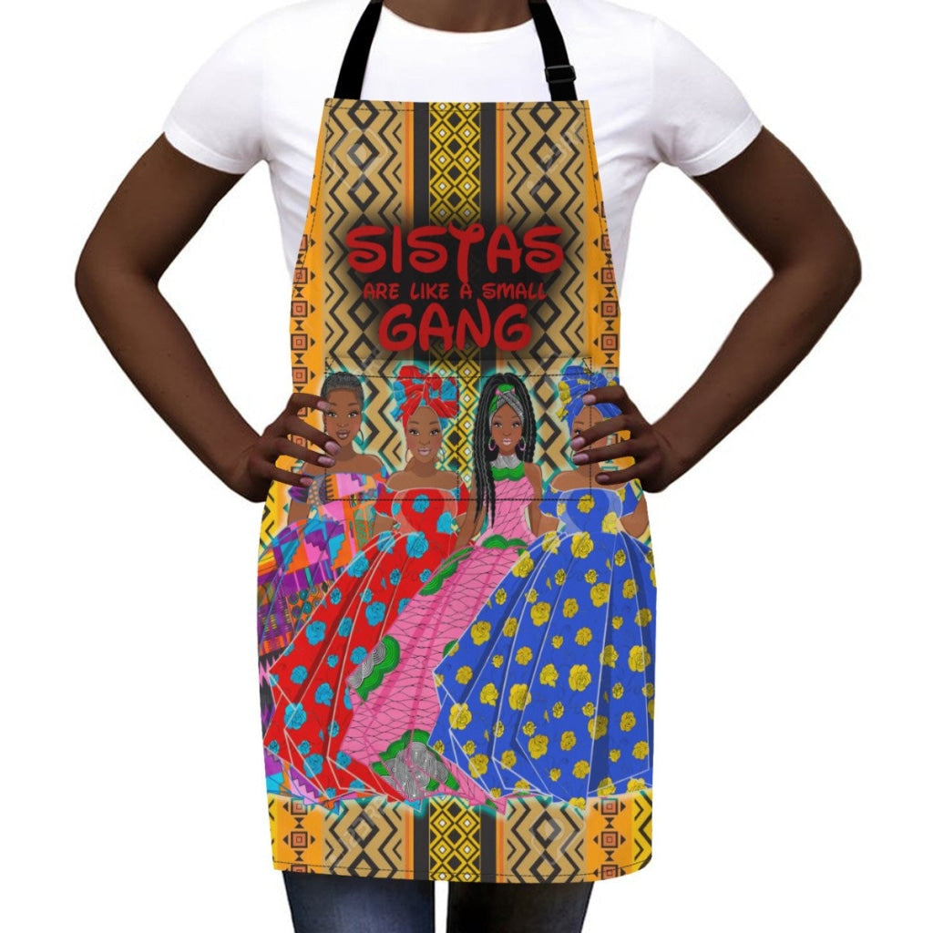 Sistas Are Like A Small Gang - Mud Cloth Bg 4-Sisiters