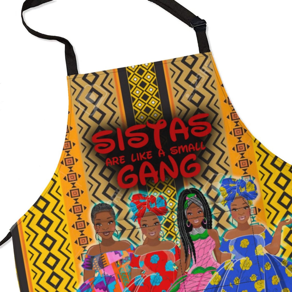 Sistas Are Like A Small Gang - Mud Cloth Bg 4-Sisiters