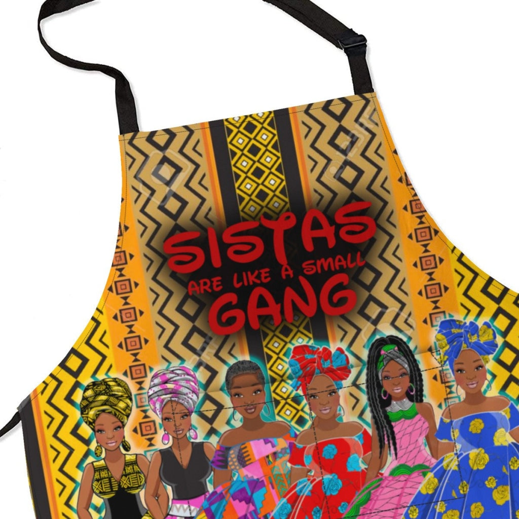 Sistas Are Like A Small Gang - Mud Cloth Bg 6-Sisiters