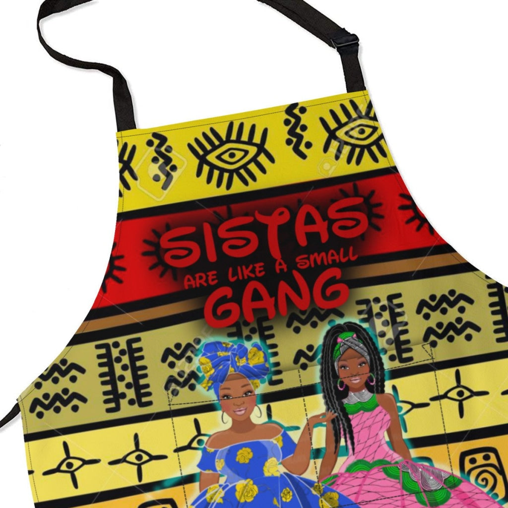 Sistas Are Like A Small Gang - Red Mud Cloth Bg 2-Sisiters